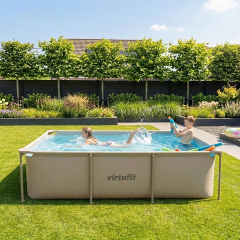 VIRTUFIT PROSTOKĄTNY BASEN 260 x 180 CM Z POMPĄ FILTRUJĄCĄ BEŻOWY