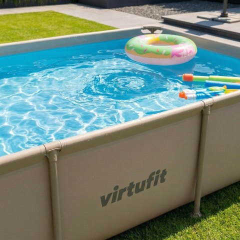 VIRTUFIT PROSTOKĄTNY BASEN 260 x 180 CM Z POMPĄ FILTRUJĄCĄ BEŻOWY