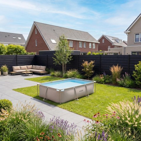 VIRTUFIT PROSTOKĄTNY BASEN 300 x 210 CM Z POMPĄ FILTRUJĄCĄ BEŻOWY