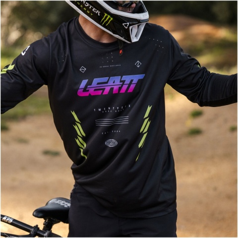Koszulka rowerowa LEATT Jersey MTB Gravity 4.0 Long Sleeve RaceBlk (czarny, rozmiar L)