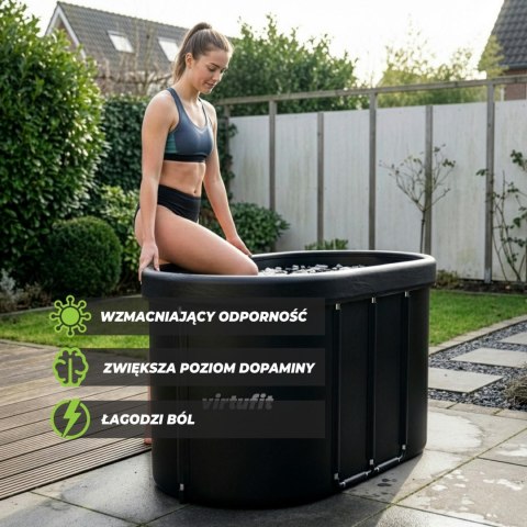 VIRTUFIT WANNA LODOWA OWALNA 500 LITRÓW ANTRACYT Z AKCESORIAMI