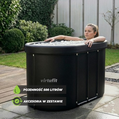 VIRTUFIT WANNA LODOWA OWALNA 500 LITRÓW ANTRACYT Z AKCESORIAMI