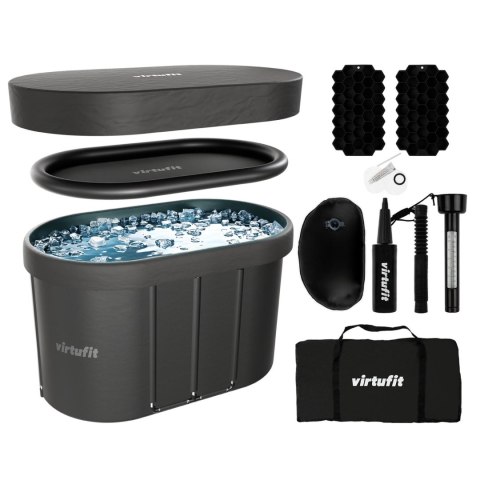 VIRTUFIT WANNA LODOWA OWALNA 500 LITRÓW ANTRACYT Z AKCESORIAMI