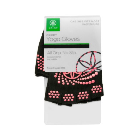 GAIAM RĘKAWICZKI ANTYPOŚLIZGOWE BEZ PALCÓW CZARNY/RÓŻOWY 57125