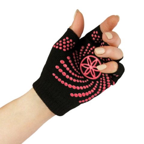 GAIAM RĘKAWICZKI ANTYPOŚLIZGOWE BEZ PALCÓW CZARNY/RÓŻOWY 57125