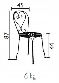 KRZESŁO STALOWE FERMOB 1900 POMARAŃCZOWE