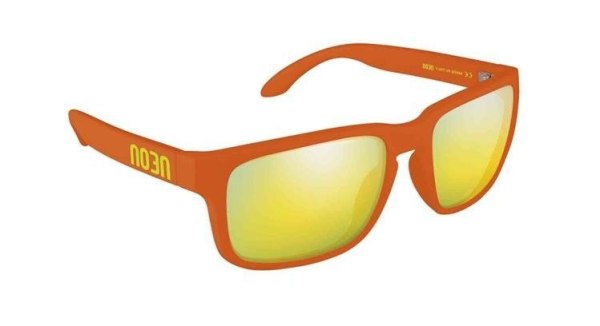 Okulary sportowe NEON Street ORANGE FLUO, szkła złote