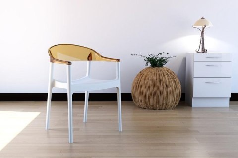 KRZESŁO SIESTA CARMEN BIAŁE/FIOLETOWE PRZEŹROCZYSTE